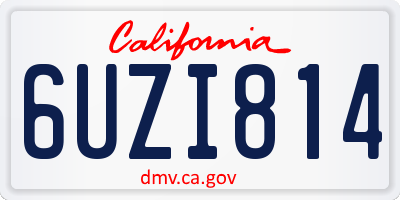 CA license plate 6UZI814