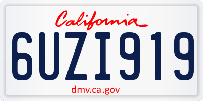 CA license plate 6UZI919