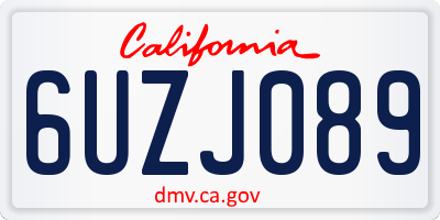 CA license plate 6UZJ089