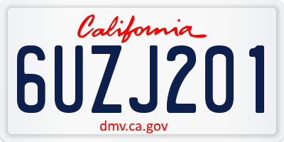 CA license plate 6UZJ201