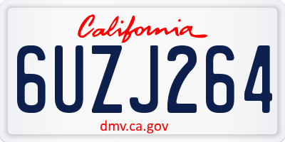 CA license plate 6UZJ264
