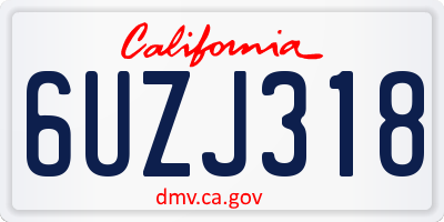 CA license plate 6UZJ318