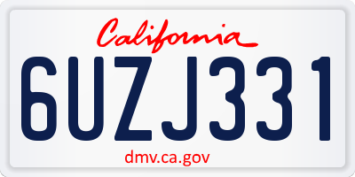 CA license plate 6UZJ331