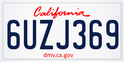 CA license plate 6UZJ369