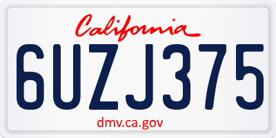CA license plate 6UZJ375
