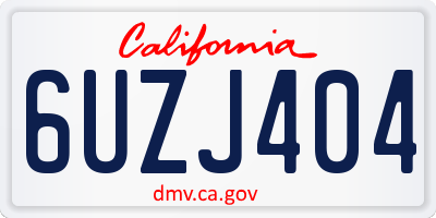 CA license plate 6UZJ404