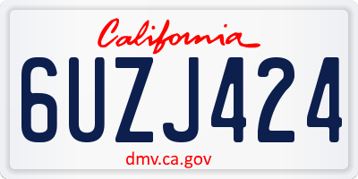 CA license plate 6UZJ424