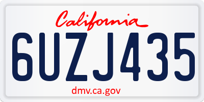 CA license plate 6UZJ435