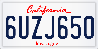 CA license plate 6UZJ650