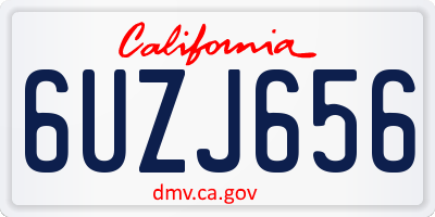 CA license plate 6UZJ656