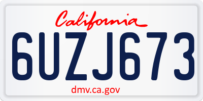 CA license plate 6UZJ673