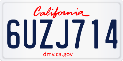 CA license plate 6UZJ714