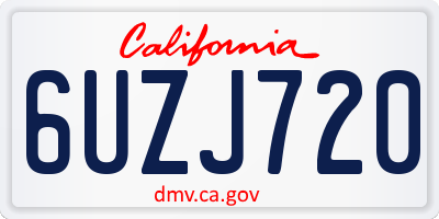 CA license plate 6UZJ720