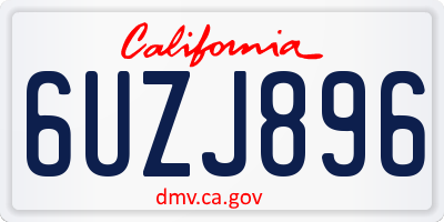 CA license plate 6UZJ896