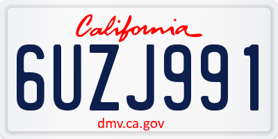 CA license plate 6UZJ991