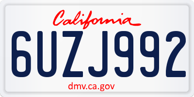 CA license plate 6UZJ992