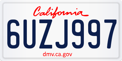 CA license plate 6UZJ997