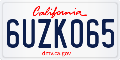 CA license plate 6UZK065