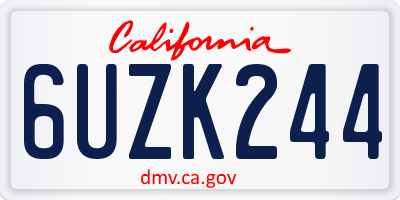 CA license plate 6UZK244