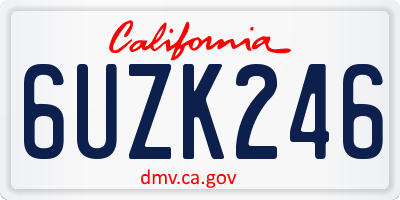 CA license plate 6UZK246