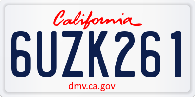 CA license plate 6UZK261