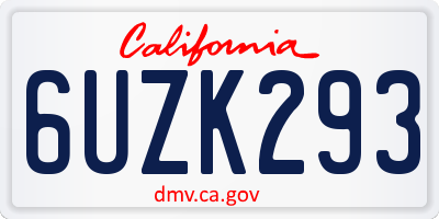 CA license plate 6UZK293