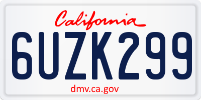 CA license plate 6UZK299