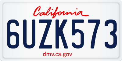CA license plate 6UZK573