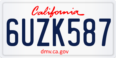 CA license plate 6UZK587