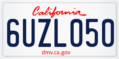 CA license plate 6UZL050