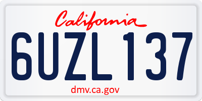 CA license plate 6UZL137