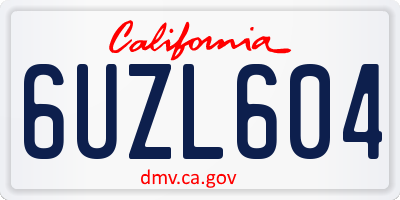 CA license plate 6UZL604