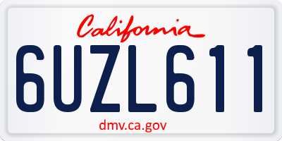 CA license plate 6UZL611