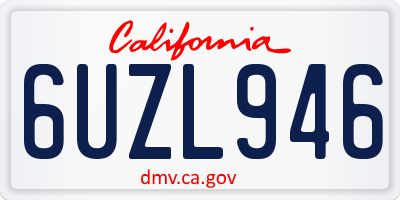CA license plate 6UZL946