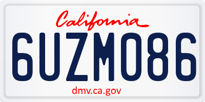 CA license plate 6UZM086