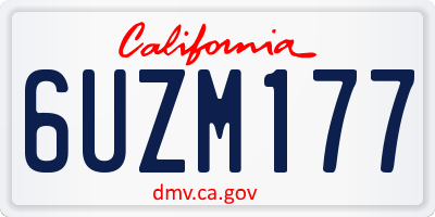 CA license plate 6UZM177