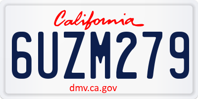 CA license plate 6UZM279