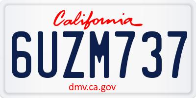 CA license plate 6UZM737
