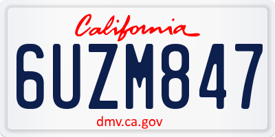 CA license plate 6UZM847