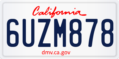 CA license plate 6UZM878