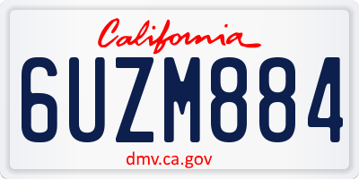 CA license plate 6UZM884
