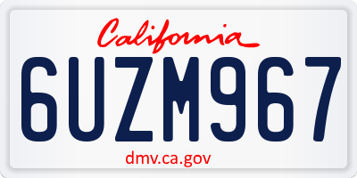 CA license plate 6UZM967
