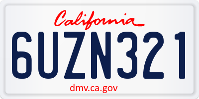 CA license plate 6UZN321