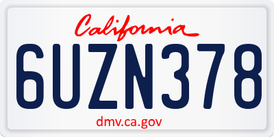 CA license plate 6UZN378