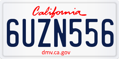 CA license plate 6UZN556