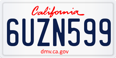 CA license plate 6UZN599