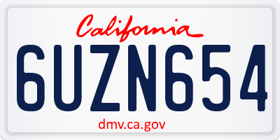 CA license plate 6UZN654