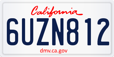 CA license plate 6UZN812
