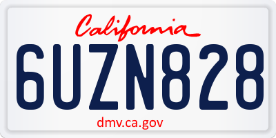 CA license plate 6UZN828