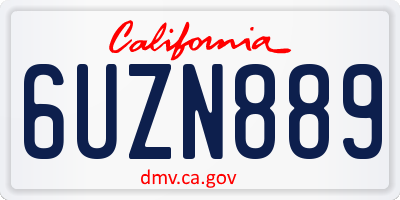 CA license plate 6UZN889